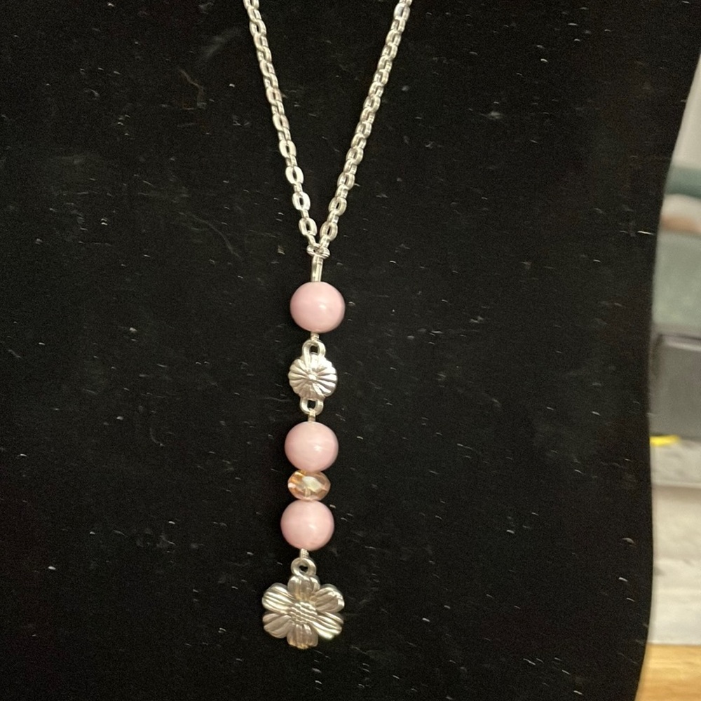😀 NECKLACE EARRINGS SET NWOT HAND CRAFTED MYSELF JULY 2022 Floral Beauty